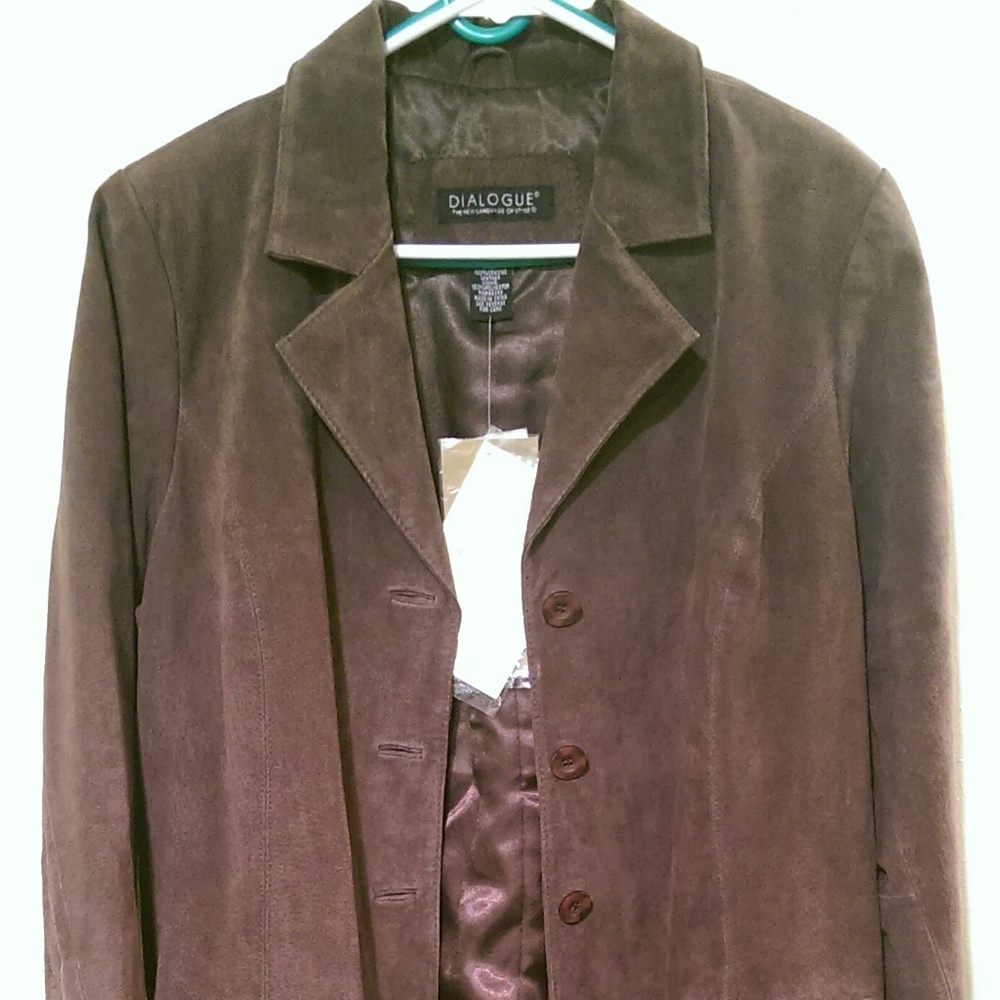 NWT Dailogue Women's Large 100% Leather Jacket